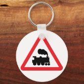Train Road Sign Schlüsselanhänger (Vorderseite)
