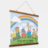 Train Safari Baby Kinderzimmer oder Kinderzimmer Wandteppich Mit Holzrahmen (Gewinkelt)