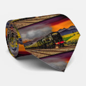 Train Scene Necktie Krawatte (Gerollt)