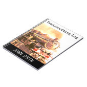 Train Spotter-Log, Vintage Dampflokation, Ihr Name Notizblock (Linke Seite)