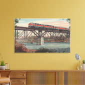 Train-The Tippecanoe / Crossing Tippecanoe River Leinwanddruck (Insitu (Wohnzimmer))