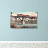 Train-The Tippecanoe / Crossing Tippecanoe River Leinwanddruck (Insitu (Holzboden))