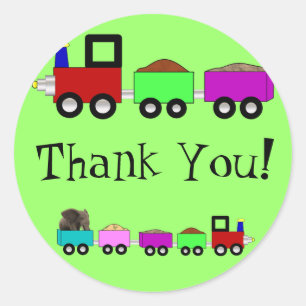 Train thematische Aufkleber Vielen Dank!