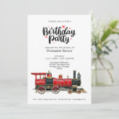 Train Themed Bitte schließen Sie sich der Geburtst Einladung (Stehend Vorderseite)