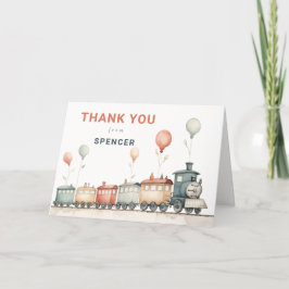 Train-Themed Folded Birthday Danke Karte