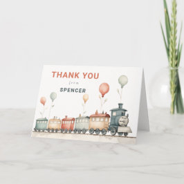 Train-Themed Folded Birthday Danke Karte