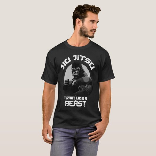 Train wie ein Beast Jiu Jitsu BJJ Grappling MIXED T-Shirt (Vorne ganz)