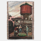 Train Yard Flower Garden von Stevan Dohanos Decke (Vorderseite Vertikal)