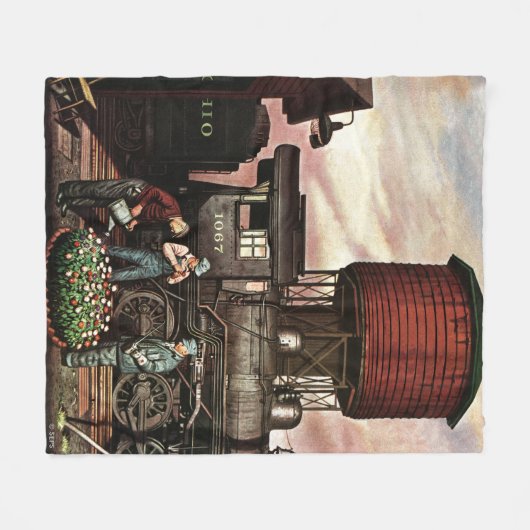 Train Yard Flower Garden von Stevan Dohanos Fleecedecke (Vorderseite (Horizontal))