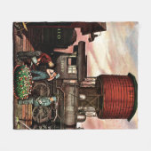 Train Yard Flower Garden von Stevan Dohanos Fleecedecke (Vorderseite (Horizontal))