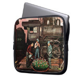 Train Yard Flower Garden von Stevan Dohanos Laptopschutzhülle (Vorderseite Links)