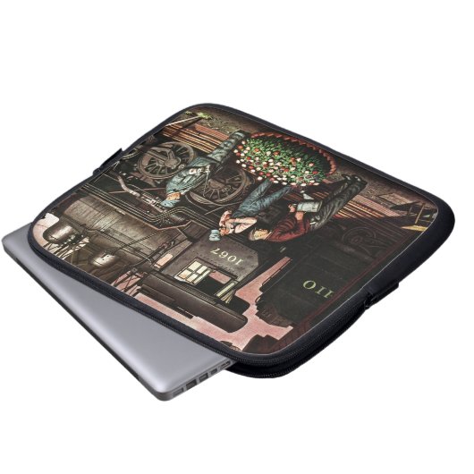 Train Yard Flower Garden von Stevan Dohanos Laptopschutzhülle (Vorne Knopf)