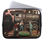 Train Yard Flower Garden von Stevan Dohanos Laptopschutzhülle (Vorderseite)