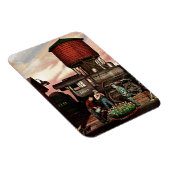 Train Yard Flower Garden von Stevan Dohanos Magnet (Rechte Seite)