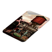 Train Yard Flower Garden von Stevan Dohanos Magnet (Linke Seite)