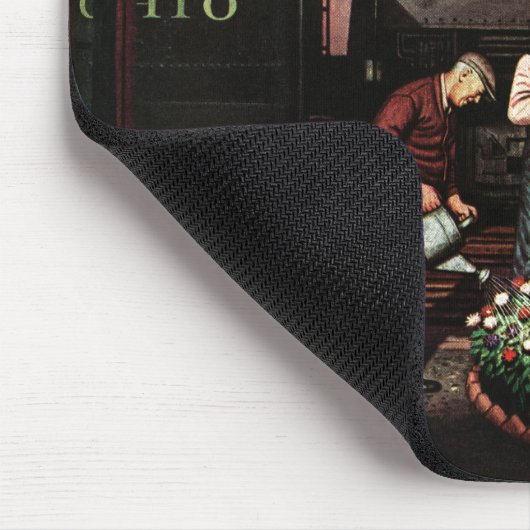 Train Yard Flower Garden von Stevan Dohanos Mousepad (Ecke)