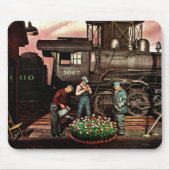 Train Yard Flower Garden von Stevan Dohanos Mousepad (Vorne)