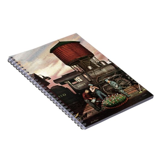 Train Yard Flower Garden von Stevan Dohanos Notizblock (Rechte Seite)