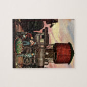 Train Yard Flower Garden von Stevan Dohanos Puzzle (Horizontal)