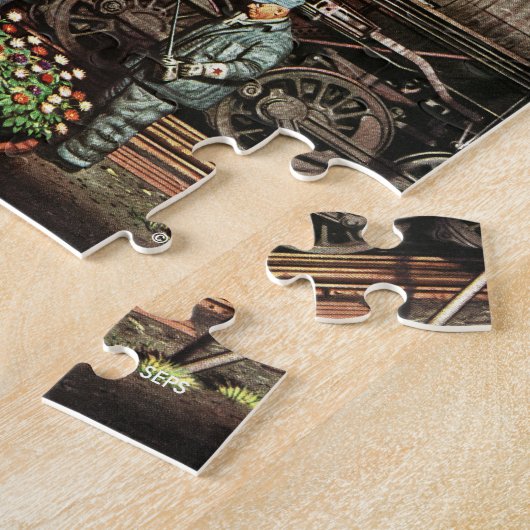 Train Yard Flower Garden von Stevan Dohanos Puzzle (Seite)