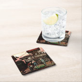 Train Yard Flower Garden von Stevan Dohanos Rechteckiger Pappuntersetzer (Vor Ort)