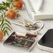 Train Yard Flower Garden von Stevan Dohanos Schlüsselanhänger (Vorderseite rechts)