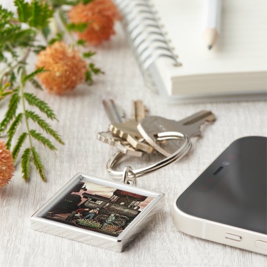 Train Yard Flower Garden von Stevan Dohanos Schlüsselanhänger (Seite)