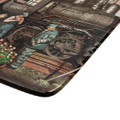 Train Yard Flower Garden von Stevan Dohanos Schneidebrett (Ecke)