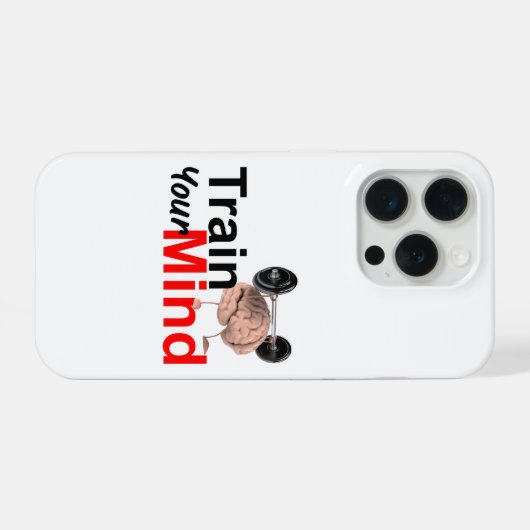 Train Your Mind Motivational Brain Workout Design iPhone Hülle (Rückseite (Horizontal))