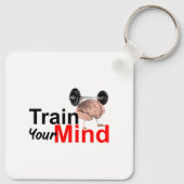 Train Your Mind Motivational Brain Workout Design Schlüsselanhänger (Rückseite)