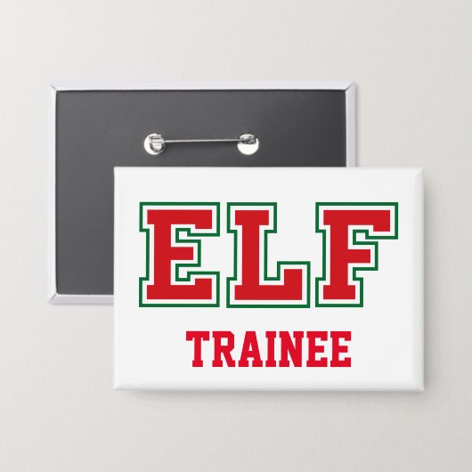 TRAINEE Christmas ELF Button (Vorderseite/Rückseite)