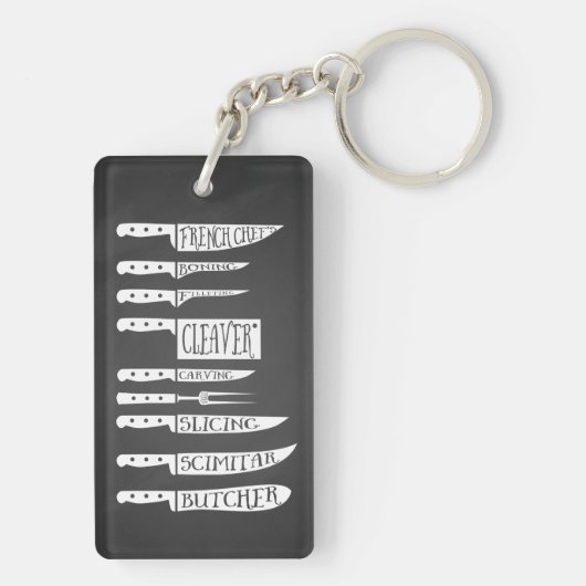 Trainee Koch Koch Rezept Messer Fleischschnitt Schlüsselanhänger (Rückseite)