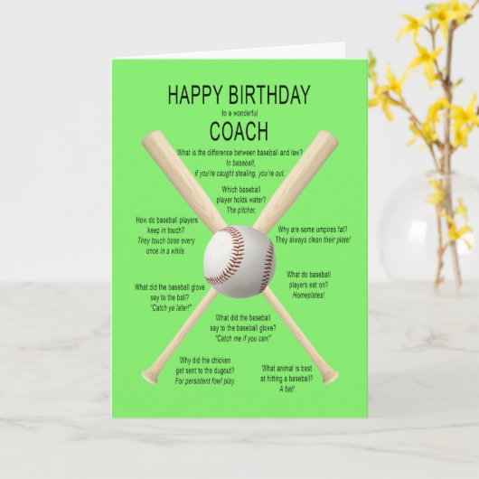 Trainer, Baseballwitze zum Geburtstag Karte (Gelbe Blume)