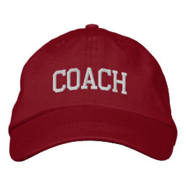 Trainer bestickter Baseballhut / Cap - Rot Bestickte Baseballkappe