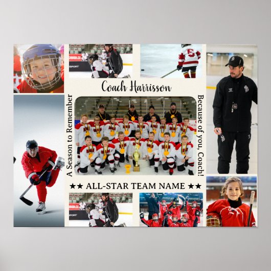 Trainer-Dankeschön-Foto-Collage-Team Poster (Vorne)