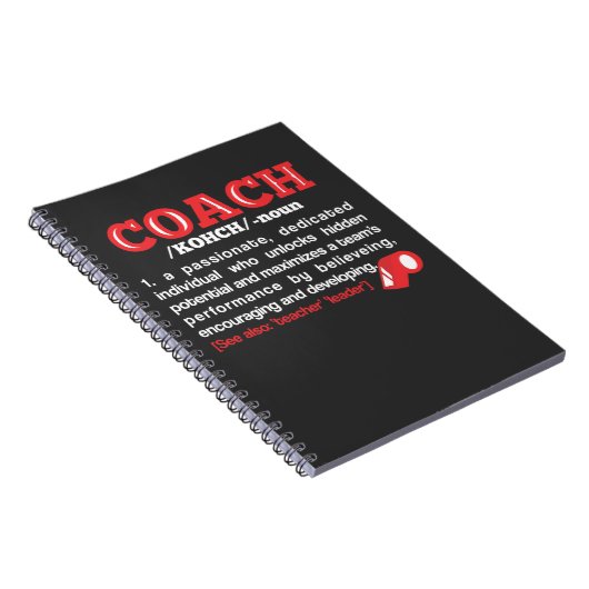 Trainer-Definitions-lustiges Team coachte Notizblock (Rechte Seite)
