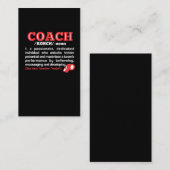 Trainer-Definitions-lustiges Team coachte Visitenkarte (Vorne/Hinten)