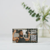 Trainer-Foto-QR-Code Visitenkarte (Stehend Vorderseite)