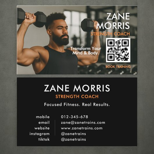 Trainer-Foto-QR-Code Visitenkarte