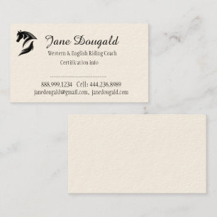 Trainer für Pferdereiten Visitenkarte
