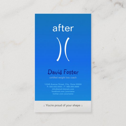 Trainer für schlanke Fitness Visitenkarte (Rückseite)