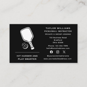 Trainer für Social Media Racket Pickleball Visitenkarte