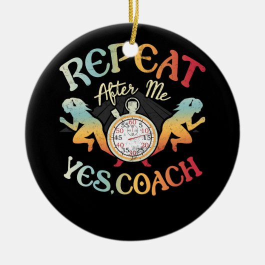 Trainer für Track- und Feldschule wiederholen Keramik Ornament (Vorne)