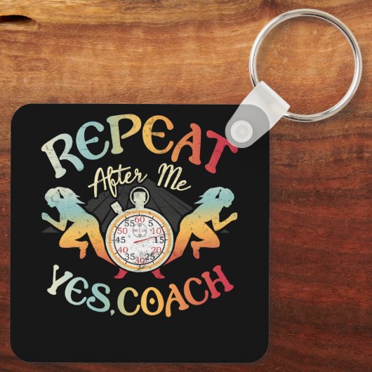 Trainer für Track- und Feldschule wiederholen Schlüsselanhänger (Rückseite)