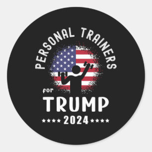 Trainer für Trump 2024: Amerikanische Flagge wähle Runder Aufkleber