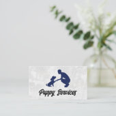 Trainer mit Welpenhund Visitenkarte (Stehend Vorderseite)