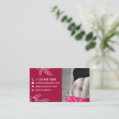 Trainer Monogram & Foto Beruflich Red Violet Visitenkarte (Stehend Vorderseite)