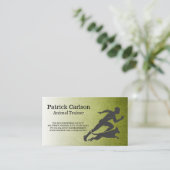 Trainer Running with Dog | Turf Visitenkarte (Stehend Vorderseite)