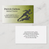 Trainer Running with Dog | Turf Visitenkarte (Vorne/Hinten)