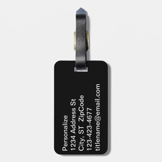 Trainer Schwarz-Weiß Streifen | Personalisieren Gepäckanhänger (Rückseite vertikal)